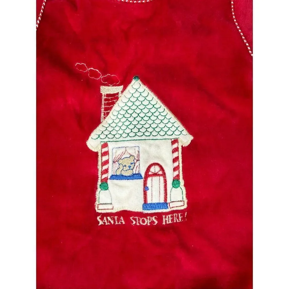 Vintage Santa Stops Here Footie Pajamas 3-6M Carter’s Christmas